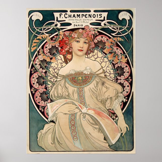 Póster F. Champenois de Alfons Mucha - Art Nouveau (Frente)