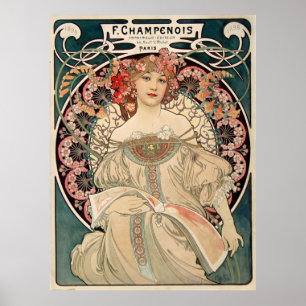 Póster F. Champenois de Alfons Mucha - Art Nouveau