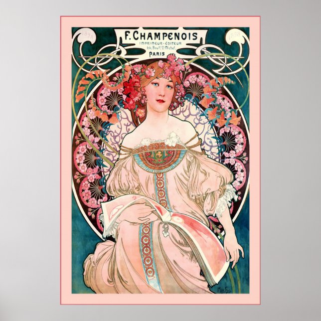 Póster F. Champenois Imprimeur-Editeur ~ Alphonse Mucha (Frente)
