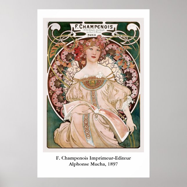 Póster F. Champenois Imprimeur-Editeur de Alphonse Mucha (Frente)
