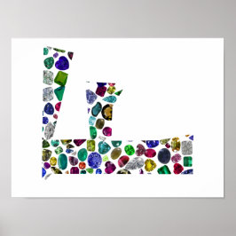 Póster F Diseño inicial de gema