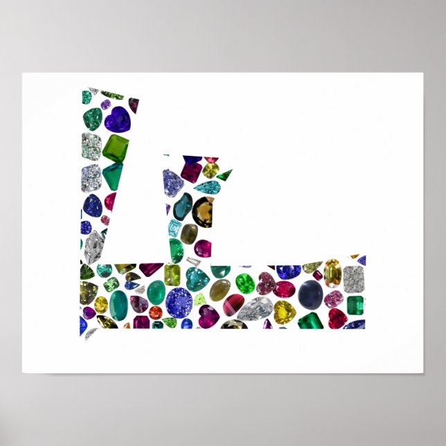 Póster F Diseño inicial de gema (Frente)