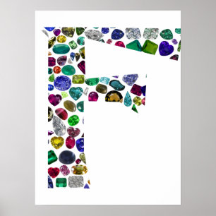 Póster F Diseño inicial de gema