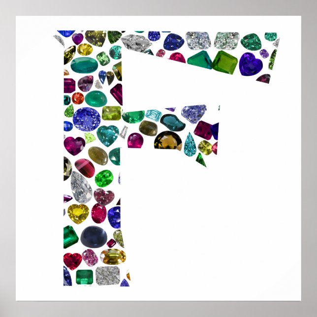 Póster F Diseño inicial de gema (Frente)