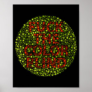 Póster F El divertido color ciego Concienciación sobre el