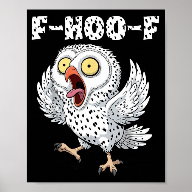 Póster F-hoo-f Owl Meme – Funny Screaming Owl Bird Meme G (Frente)