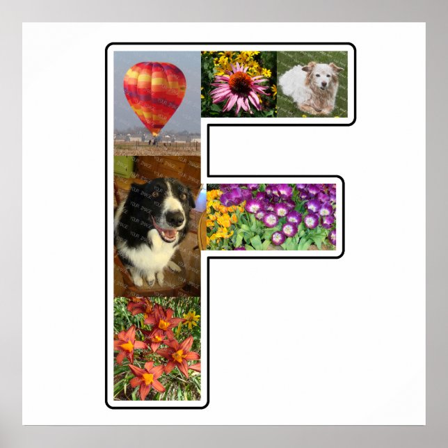 Póster F Monograma Crear su propio Collage de fotos de 6  (Frente)