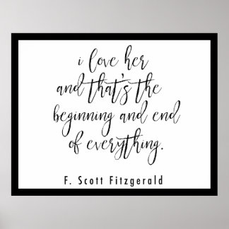 Póster F. Scott Fitzgerald Quote Poster