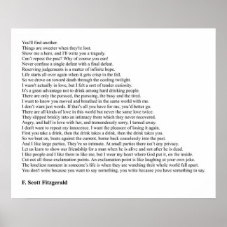 Póster F Scott Fitzgerald Quotes