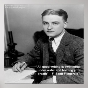 Póster “F Scott Fitzgerald sobre “Buena Escritura” Cita d