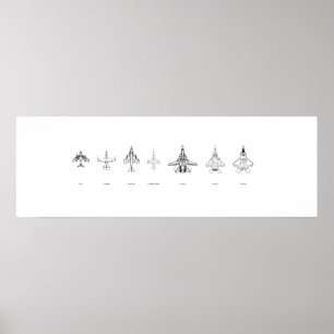 Póster F-Series Fighter Outlines