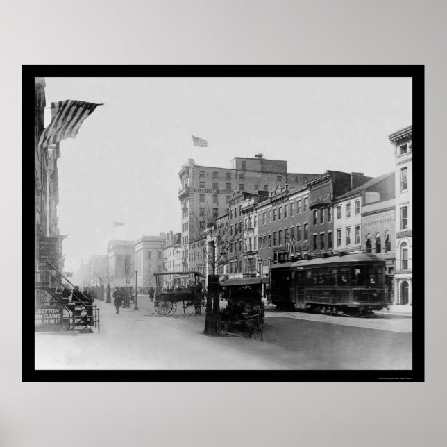 Póster F Street en Washington, DC 1910 (Frente)