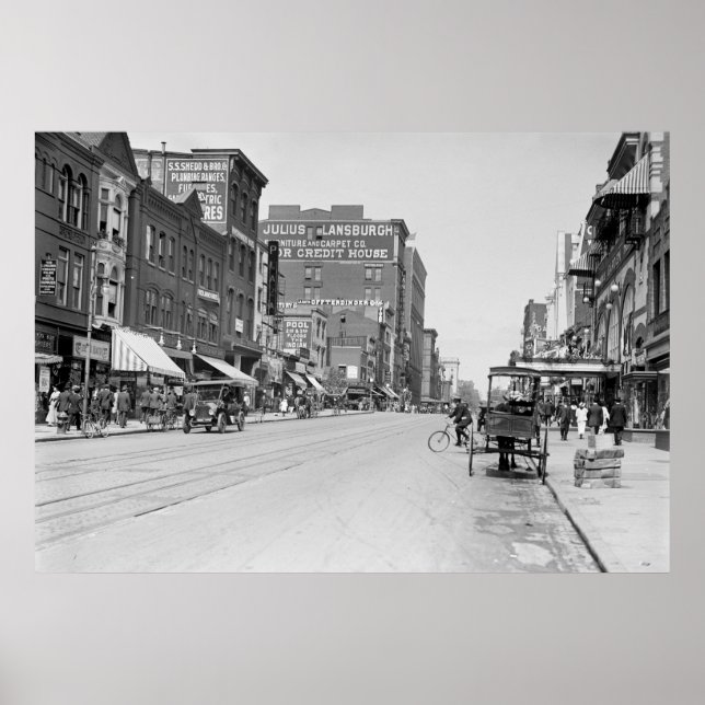 Póster F Street, N.W. Washington D.C., 1915 (Frente)