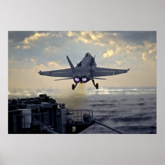 Póster FA-18 despegue desde USS Stenis