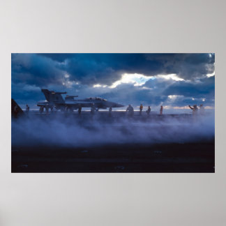 Póster FA-18 Super Hornet en cubierta de USS Stenis