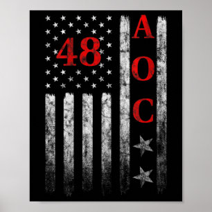 Póster Fa De La Bandera Estadounidense De Aoc 2028