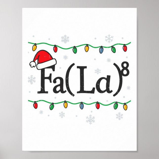 Póster Fa (la) 8 divertido profesor de matemáticas Navida (Frente)