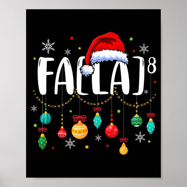 Póster Fa (la) 8 divertido profesor de matemáticas Santa  (Frente)