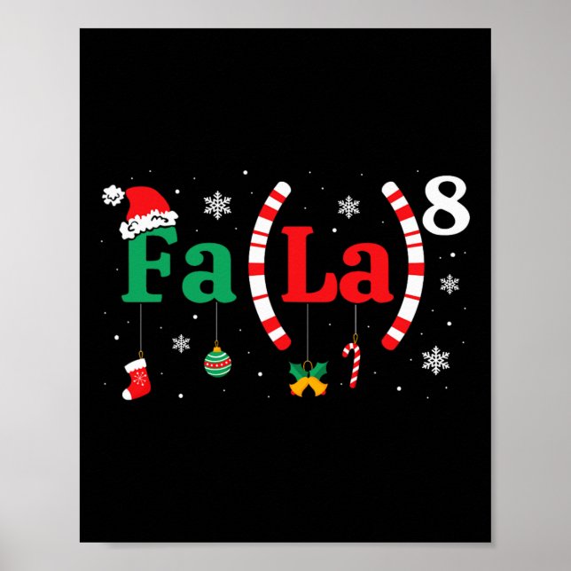 Póster Fa (la)8 Divertidos Navidades Santa Fa La Math (Frente)