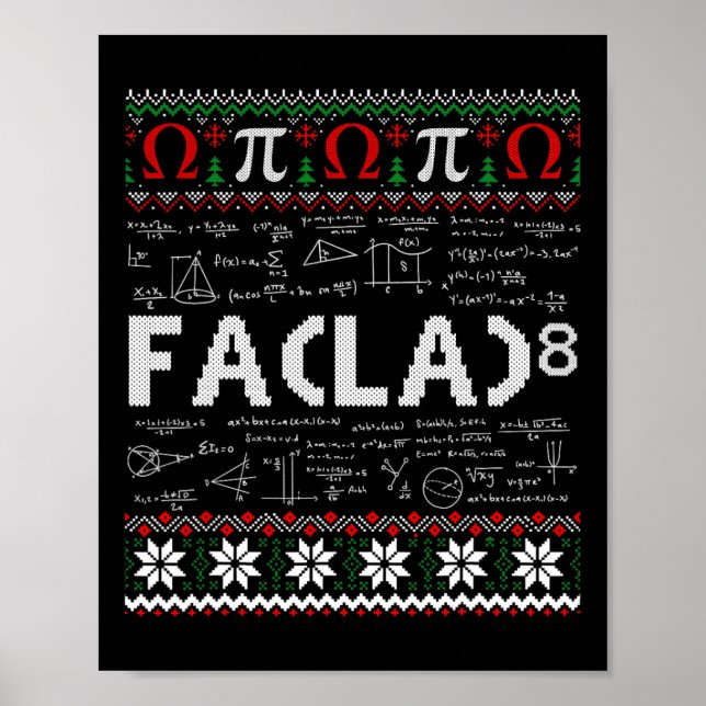 Póster Fa (la)8 Divertidos Navidades Santa Fa La Math (Frente)