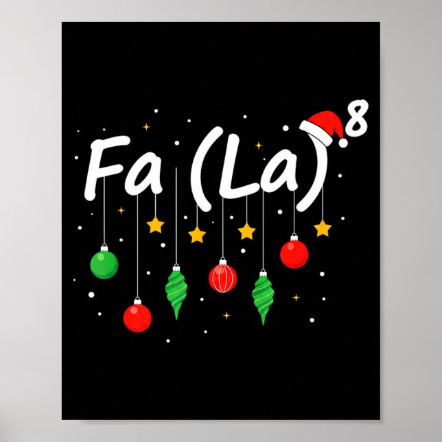 Póster Fa (la) 8 Funny Christmas Santa Fa La Math Teacher (Frente)