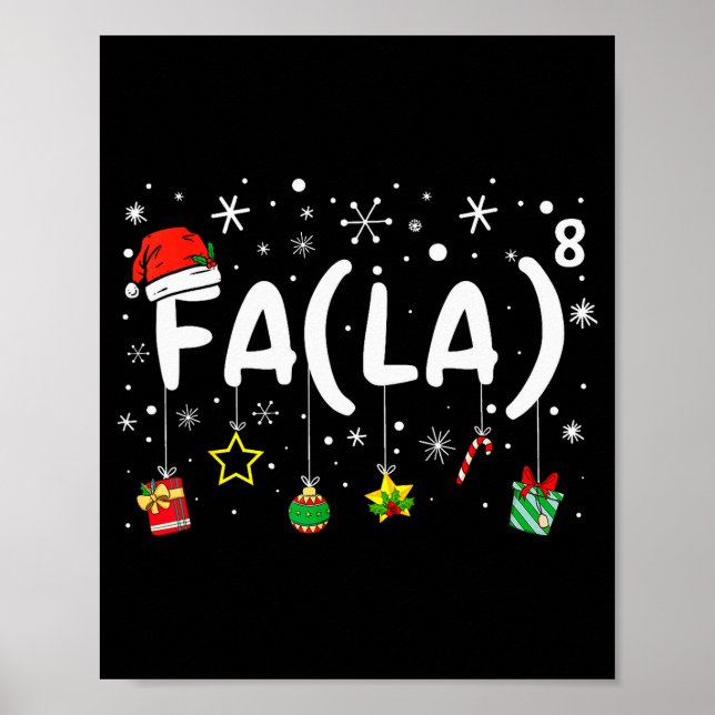 Póster Fa (la)8 Funny Christmas Santa Fa La Math Teacher  (Frente)