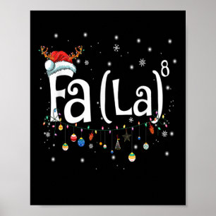 Póster Fa (la)8 Navidades divertidos Santa Fa La Math Gif