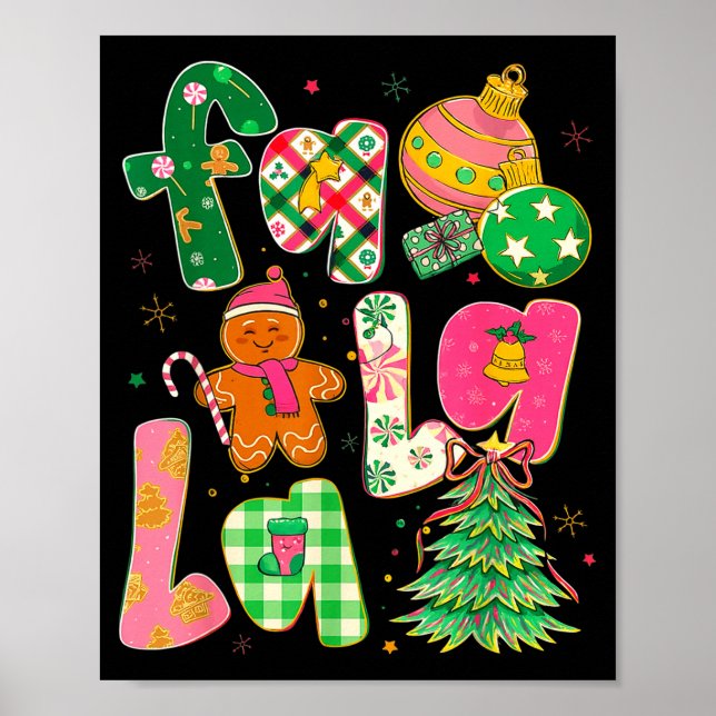 Póster Fa La La Coquette Christmas Gingerbread Tree  (Frente)