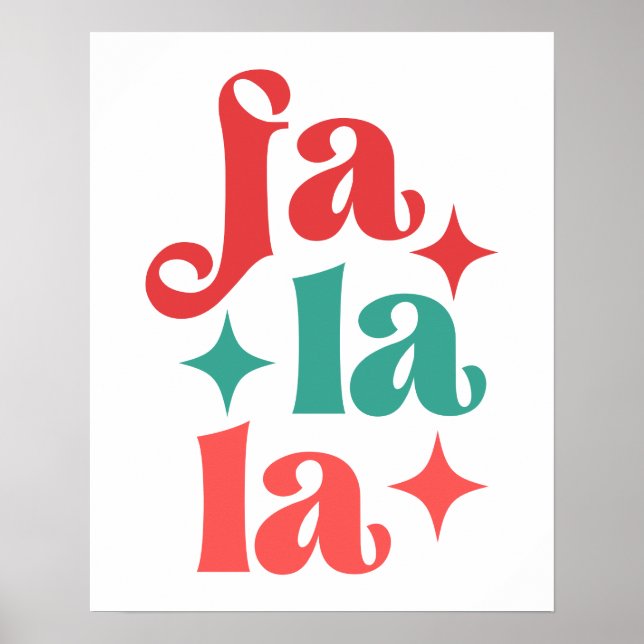 Póster Fa La La - Diseño de tipografía festiva (Frente)
