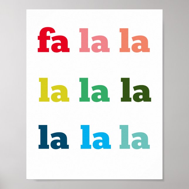 Póster Fa La La La Art Imprimir Navidades Carol Bright Fu (Frente)