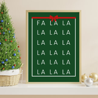 Póster Fa La La La - Pared de Navidades divertidos y eleg