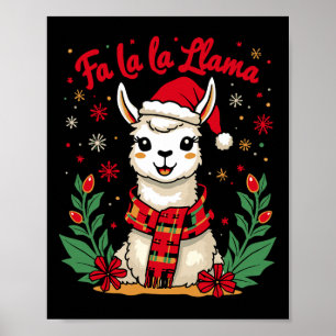 Póster Fa La Llama Navidades Gratuitas Alpaca