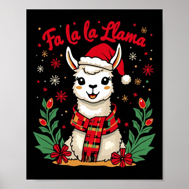 Póster Fa La Llama Navidades Gratuitas Alpaca (Frente)
