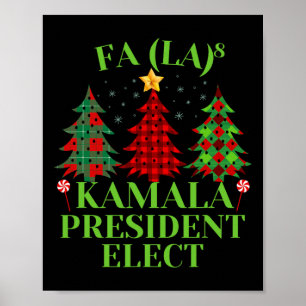 Póster Fa La Plaid Navidades Kamala Presidente Electo Ho