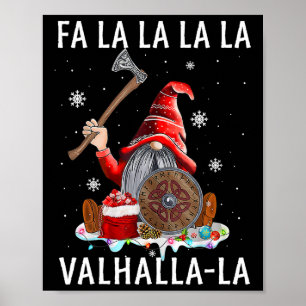 Póster Fa La Valhalla Xmas Gnome Barba Viking