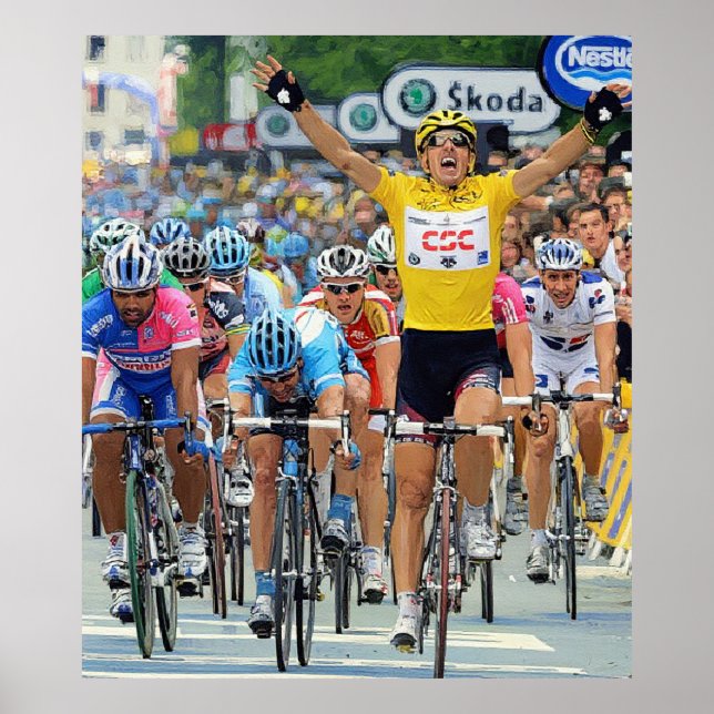 Póster Fabian Cancellara Héroe Temprano Etapa 3 Tour de F (Frente)