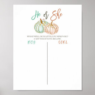 Póster Fábrica de calabazas y Junta de votación de papele