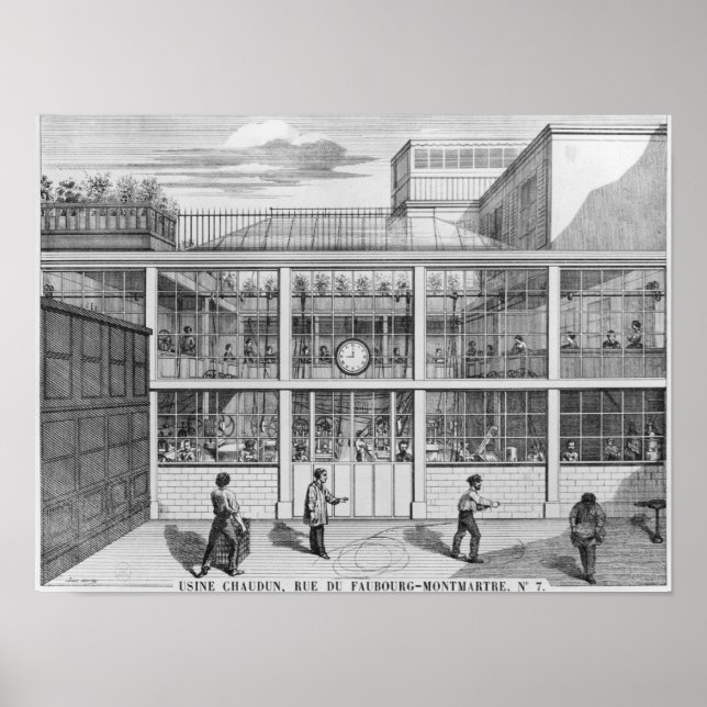 Póster Fábrica de cartuchos de escopeta, Usine Chaudun (Frente)