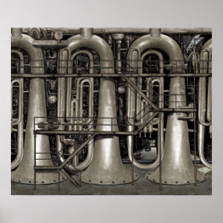 Póster Fábrica de música Steampunk