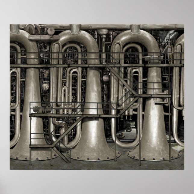 Póster Fábrica de música Steampunk (Frente)