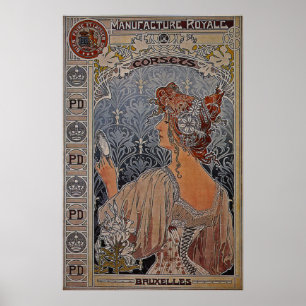 Póster Fabricación Royale Corsets ~ Bélgica ~ 1897