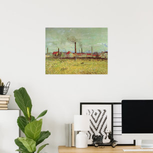 Póster Fábricas en Asnieres de Vincent van Gogh