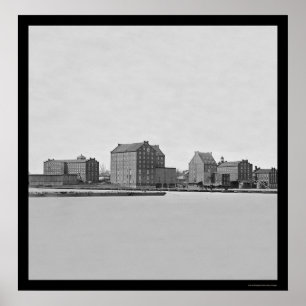 Póster Fábricas en James River en Richmond, VA 1865