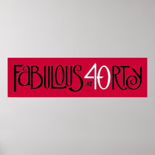 Póster Fabuloso 40 Poster largo rojo blanco negro