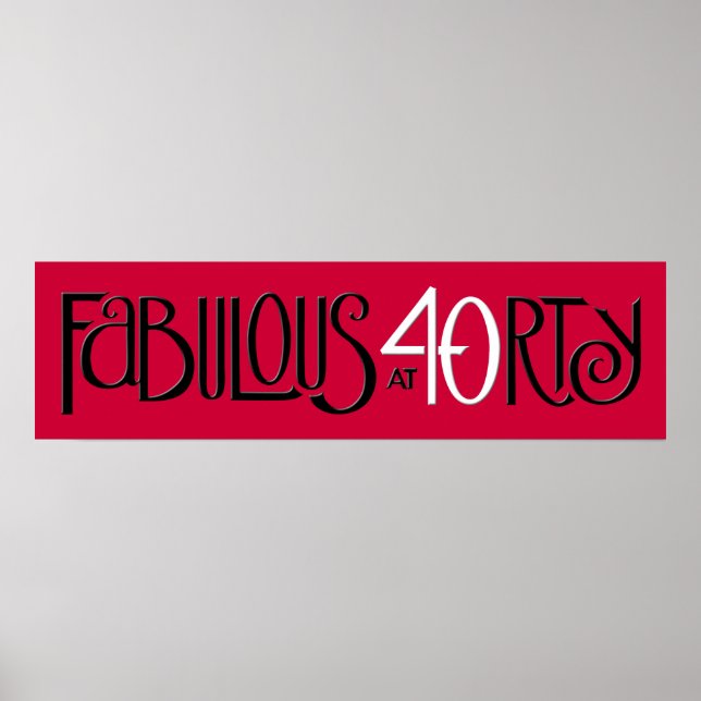 Póster Fabuloso 40 Poster largo rojo blanco negro (Frente)