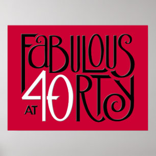 Póster Fabuloso 40 Poster rojo blanco negro