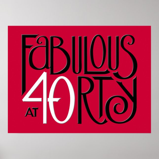 Póster Fabuloso 40 Poster rojo blanco negro (Frente)