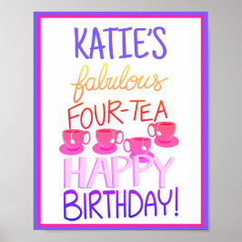 Póster Fabuloso Cuarenta y 40 Poster de cumpleaños con cu