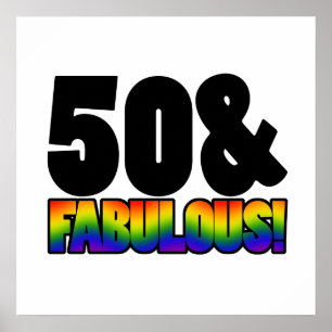 Póster Fabuloso cumpleaños número 50 de los gays