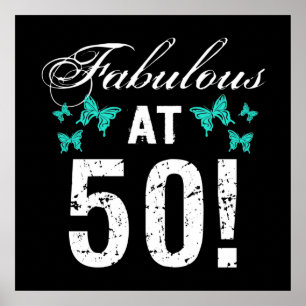 Póster Fabuloso cumpleaños número 50 para ella
